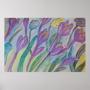 Abstract Spring Crocus Poster