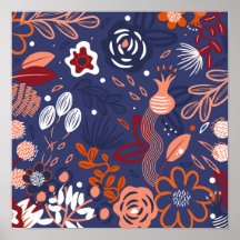 Abstract Spring Purple Floral Pattern