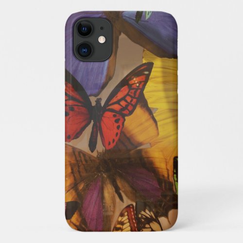 abstract spring purple orange burgundy butterfly iPhone 11 case