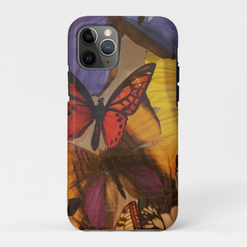 abstract spring purple orange burgundy butterfly iPhone 11 pro case