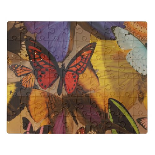 abstract spring purple orange burgundy butterfly jigsaw puzzle