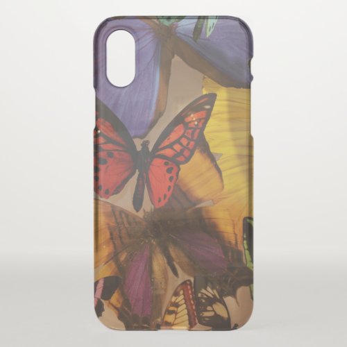 abstract spring purple orange burgundy butterfly iPhone XS case