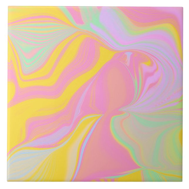 Abstract Spring Sunrise Ceramic Tile (Front)