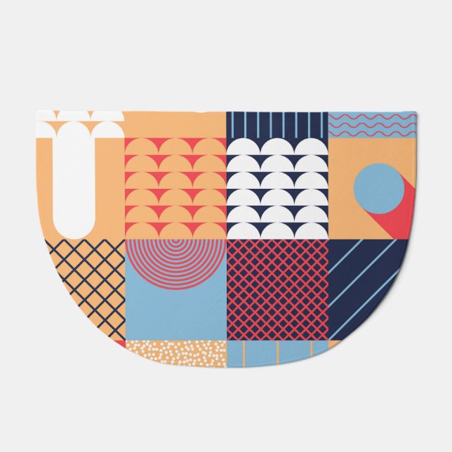 Abstract square artwork: geometric design. doormat (Front)
