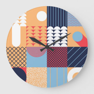 Abstract square artwork: geometric design. large clock