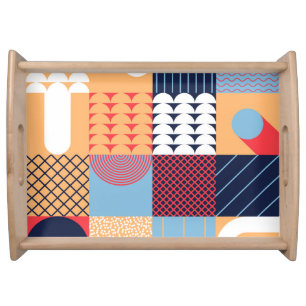 Abstract square artwork: geometric design. serving tray