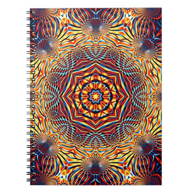 Abstract square background. Symmetric round decora Notebook (Front)