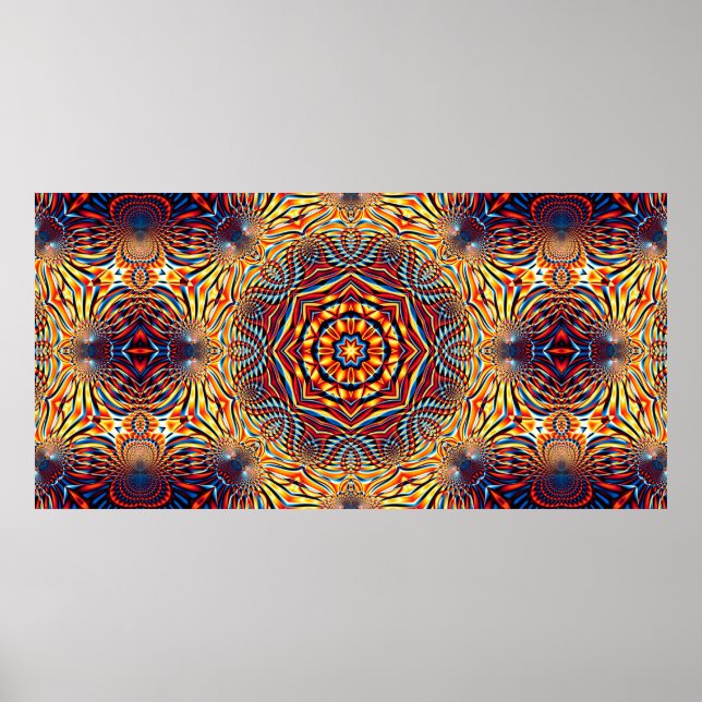 Abstract square background. Symmetric round decora Poster (Front)