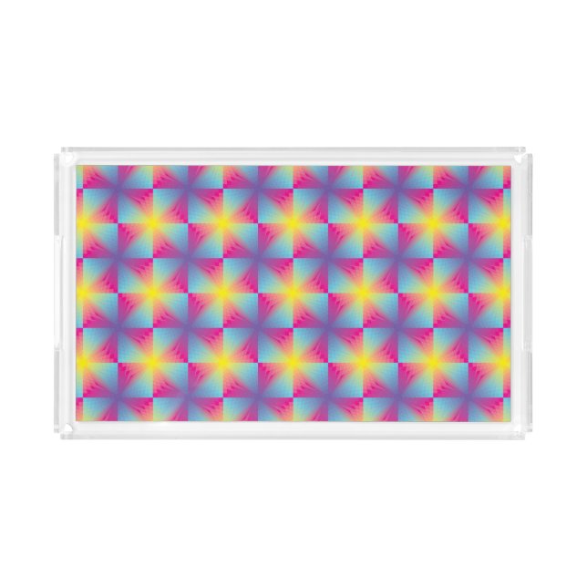 Abstract square vector mosaic acrylic tray (Front)