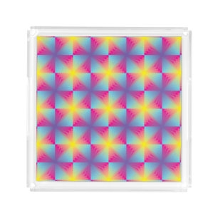 Abstract square vector mosaic acrylic tray