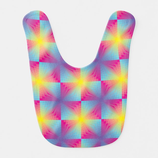 Abstract square vector mosaic baby bib (Front)