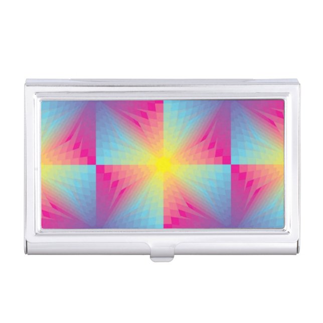 Abstract square vector mosaic business card case (Front)