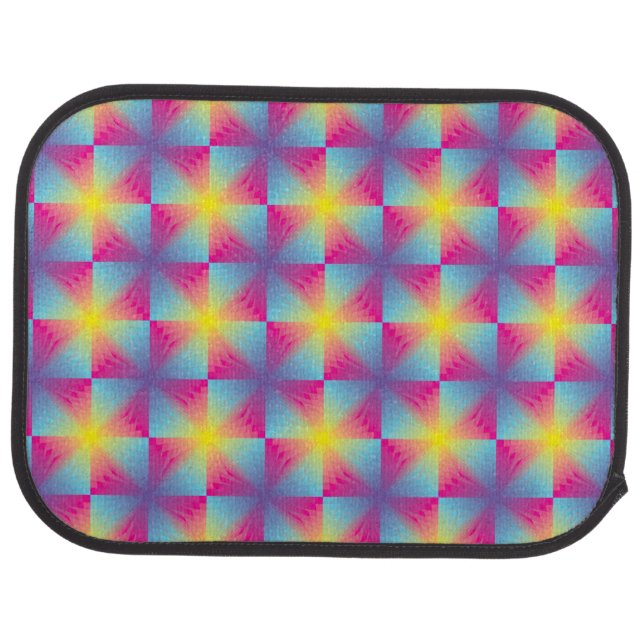 Abstract square vector mosaic car mat (Rear)