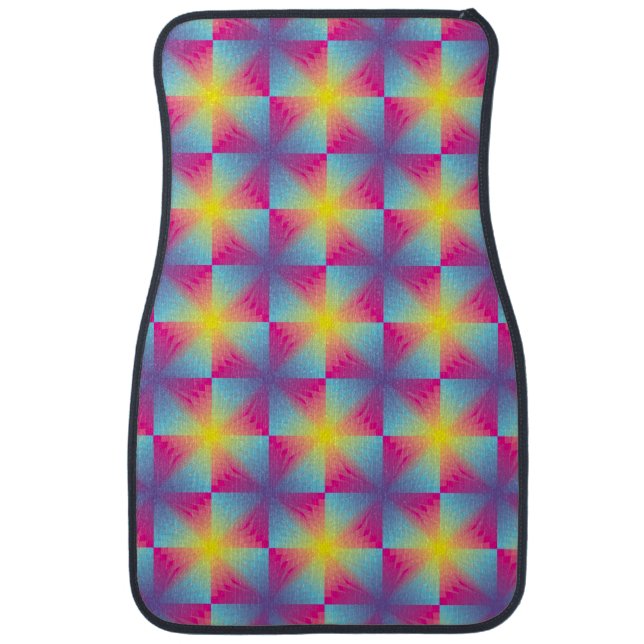 Abstract square vector mosaic car mat (Front)