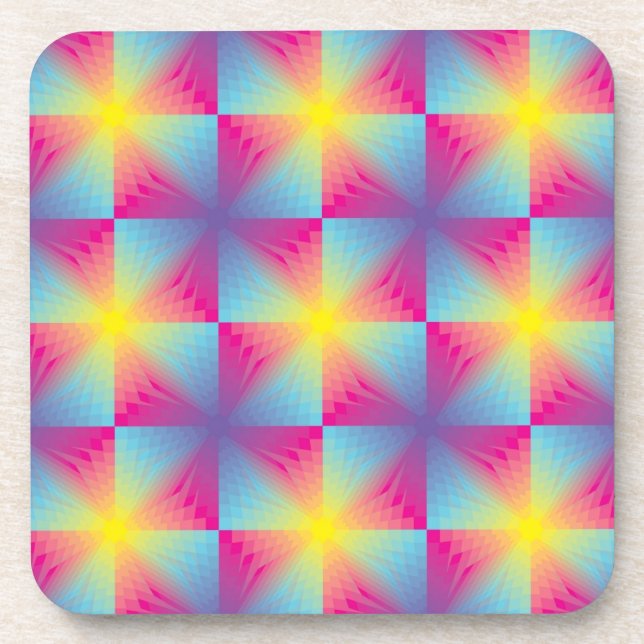 Abstract square vector mosaic drink coaster (Front)