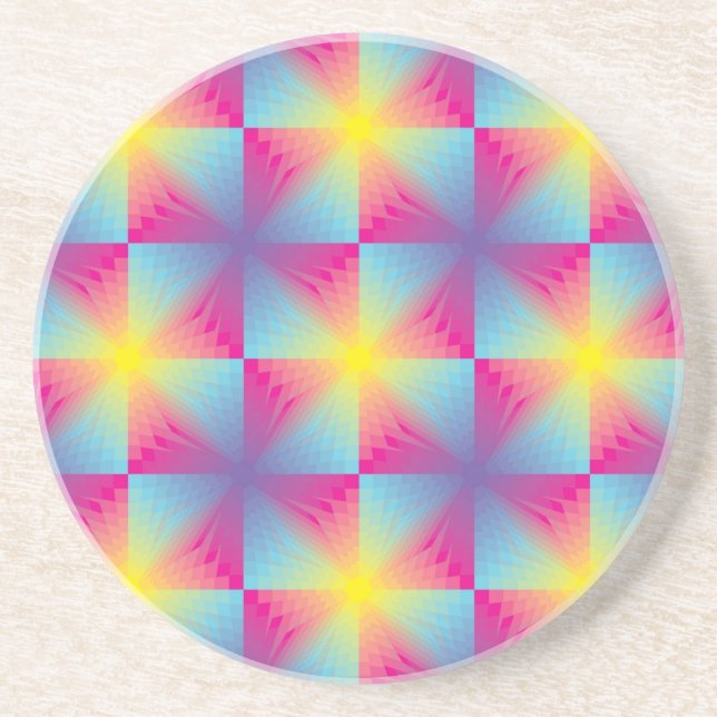 Abstract square vector mosaic drink coaster (Front)