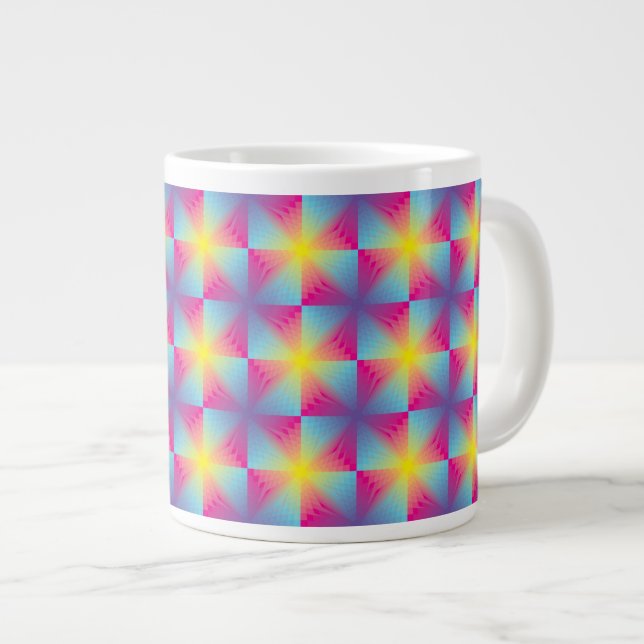 Abstract square vector mosaic giant coffee mug (Front Right)