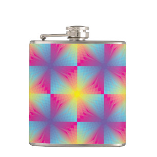 Abstract square vector mosaic hip flask