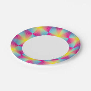 Abstract square vector mosaic paper plates