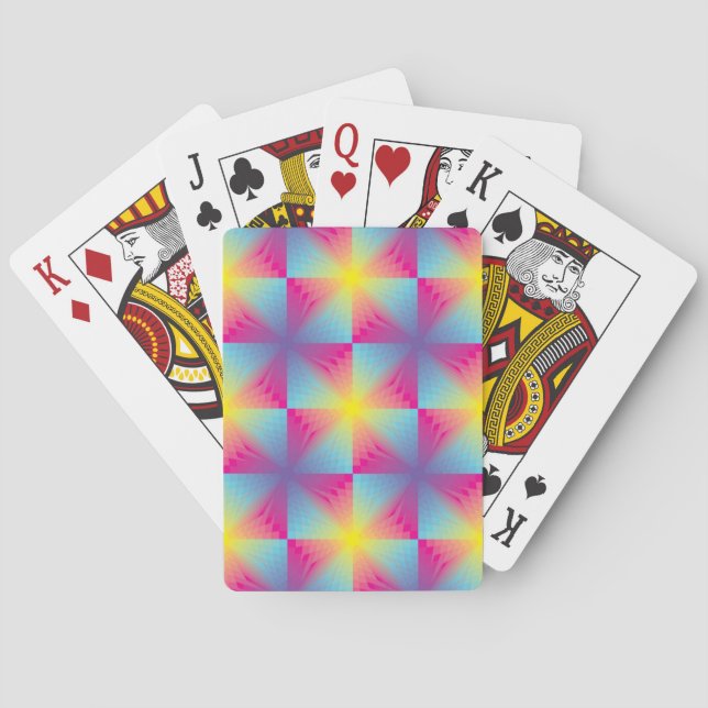 Abstract square vector mosaic poker cards (Back)