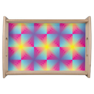 Abstract square vector mosaic serving tray
