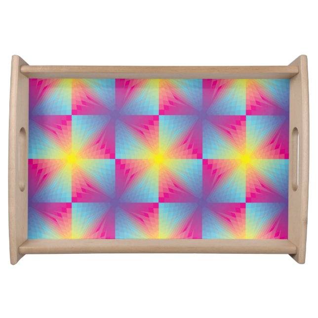 Abstract square vector mosaic serving tray (Front)