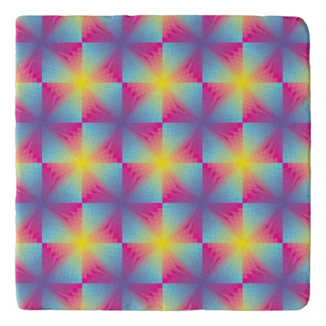 Abstract square vector mosaic trivet (Front)