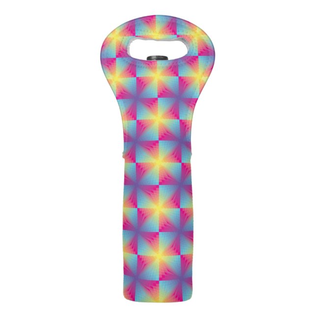 Abstract square vector mosaic wine bag (Front)