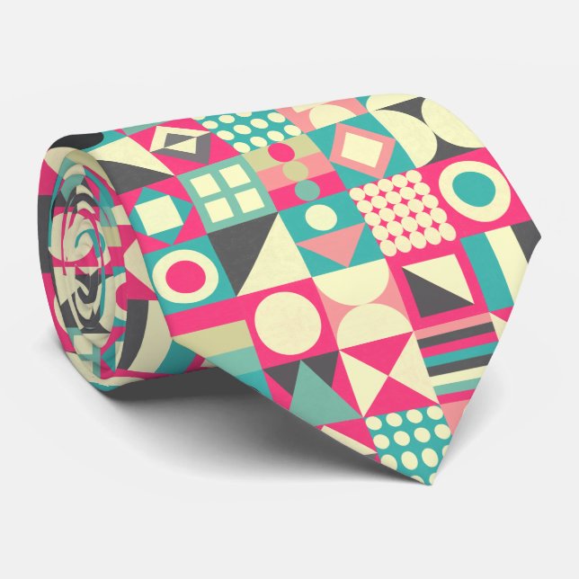 Abstract Squares 110419 Neck Tie (Rolled)