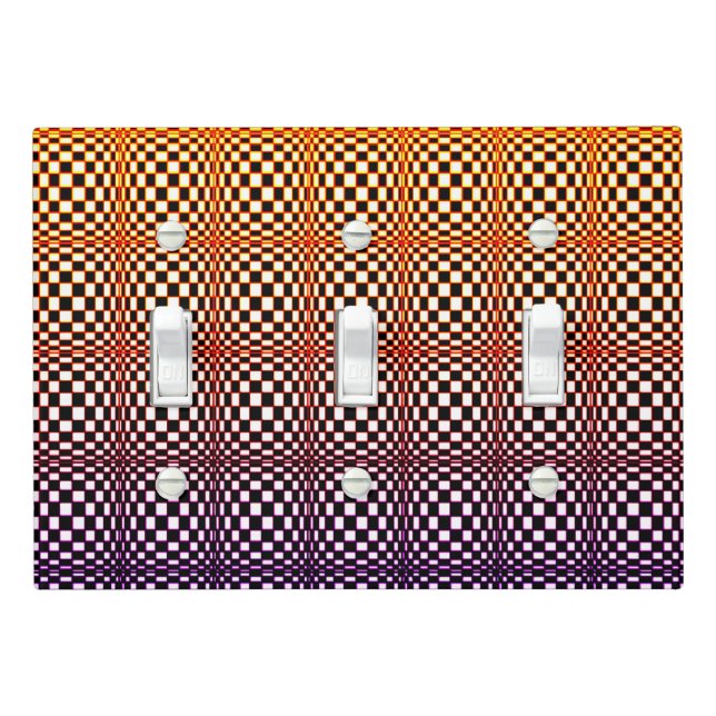 Abstract Squares 3 Light Switch Cover (In Situ)