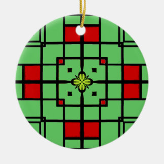 Abstract Squares Ceramic Ornament