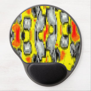 Abstract squares formed from scratches over yellow gel mouse pad