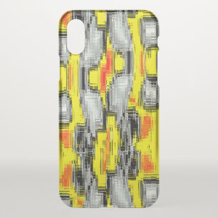 Abstract squares formed from scratches over yellow iPhone x case