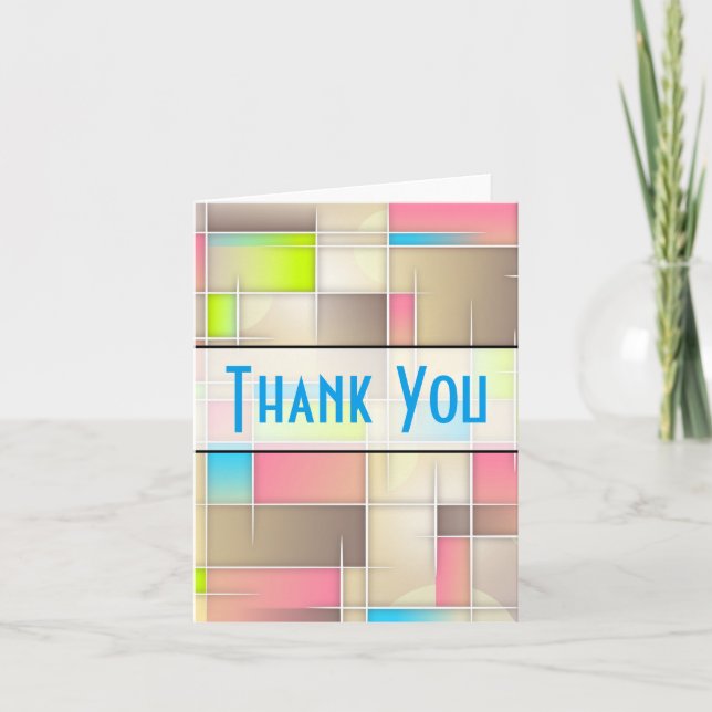 Abstract Squares Geometric Pattern Thank You (Front)