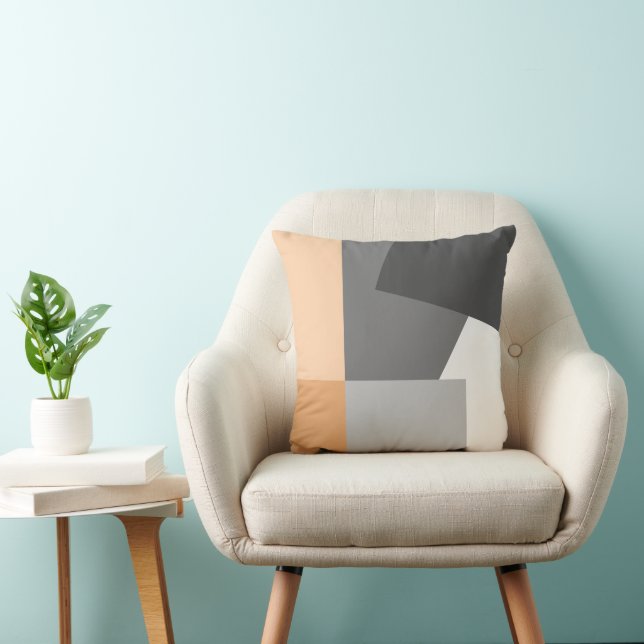 Abstract Squares Mod Op Fusion Art Pattern Throw Pillow (Chair)