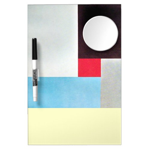 ABSTRACT SQUARES MONOGRAM red blue grey black Dry Erase Board With Mirror