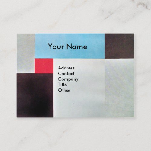 ABSTRACT SQUARES MONOGRAM red blue grey brown Business Card