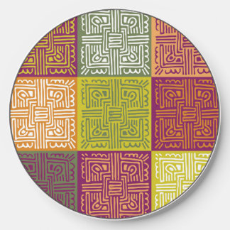 Abstract Squares Orange Green Wireless Charger