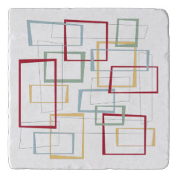 Abstract Squares Retro Mid-century Modern Trivet