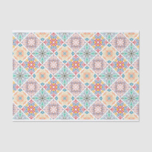 Abstract Squares Retro Pattern Decoupage Tissue Paper