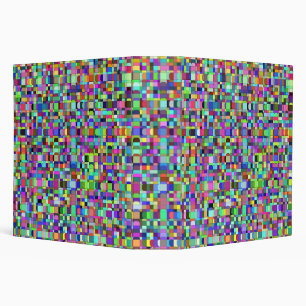 Abstract Squares Shapes Multicolor Pattern 3 Ring Binder