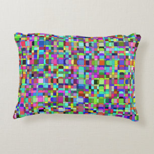 Abstract Squares Shapes Multicolor Pattern Accent Pillow