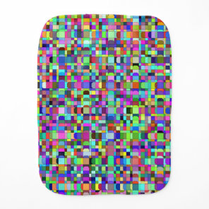 Abstract Squares Shapes Multicolor Pattern Baby Burp Cloth