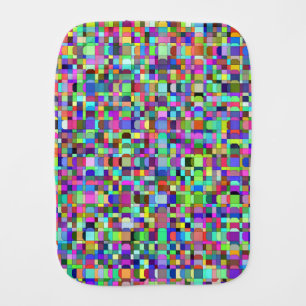 Abstract Squares Shapes Multicolor Pattern Baby Burp Cloth
