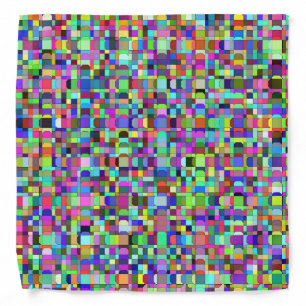Abstract Squares Shapes Multicolor Pattern Bandana