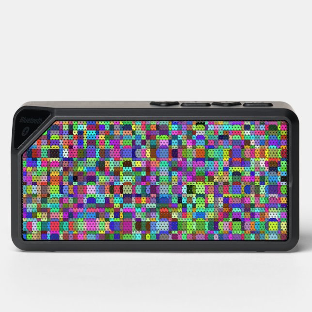 Abstract Squares Shapes Multicolor Pattern Bluetooth Speaker (Front)
