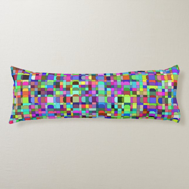 Abstract Squares Shapes Multicolor Pattern Body Pillow (Front)