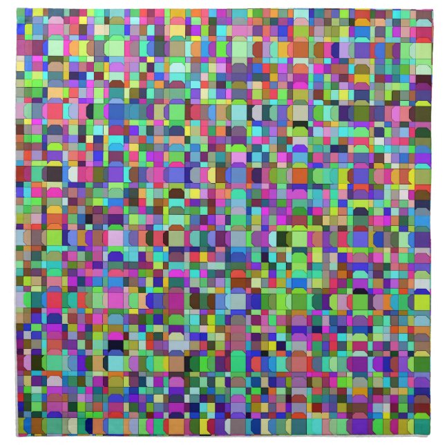 Abstract Squares Shapes Multicolor Pattern Cloth Napkin (Front)