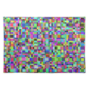 Abstract Squares Shapes Multicolor Pattern Cloth Placemat