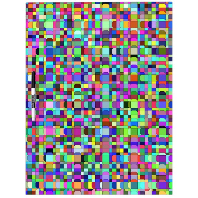 Abstract Squares Shapes Multicolor Pattern Dry Erase Board (Front)